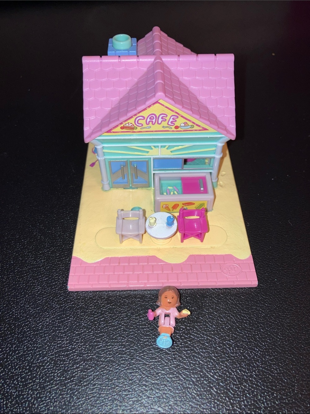 beach Cafe Playset blue bird 1993 90’s pollyville Polly pocket Mattel # 11199